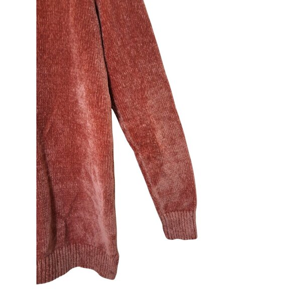 Lands End Womens Chenille Cowl Neck Sweater Dark Pink Size S/T Cozycore - Picture 3 of 7